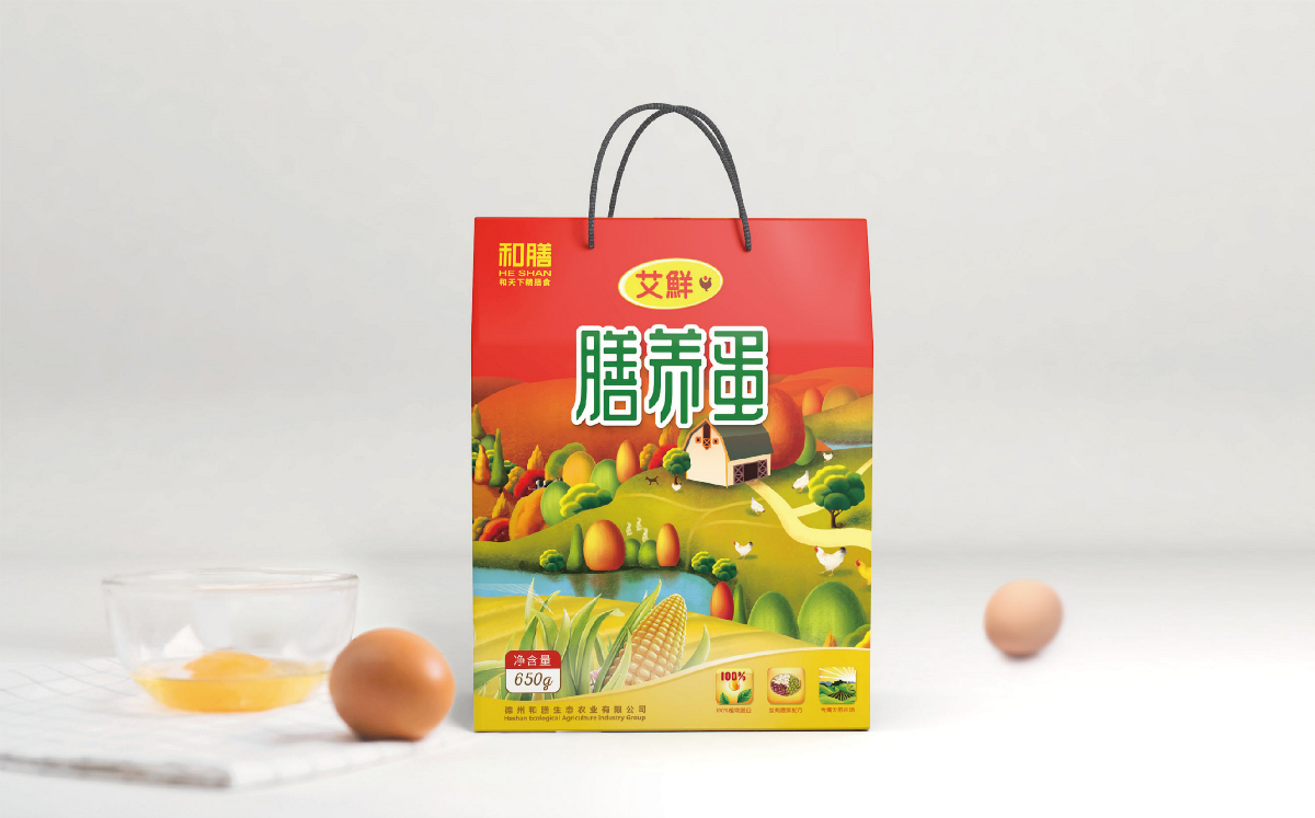 和善鸡蛋品牌包装插画