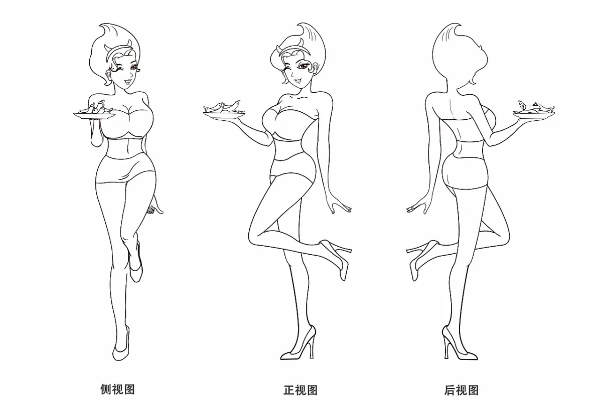 四川辣妹子餐饮品牌插画吉祥物设计
