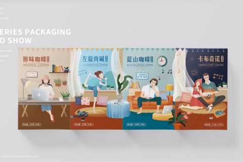 手绘咖啡包装