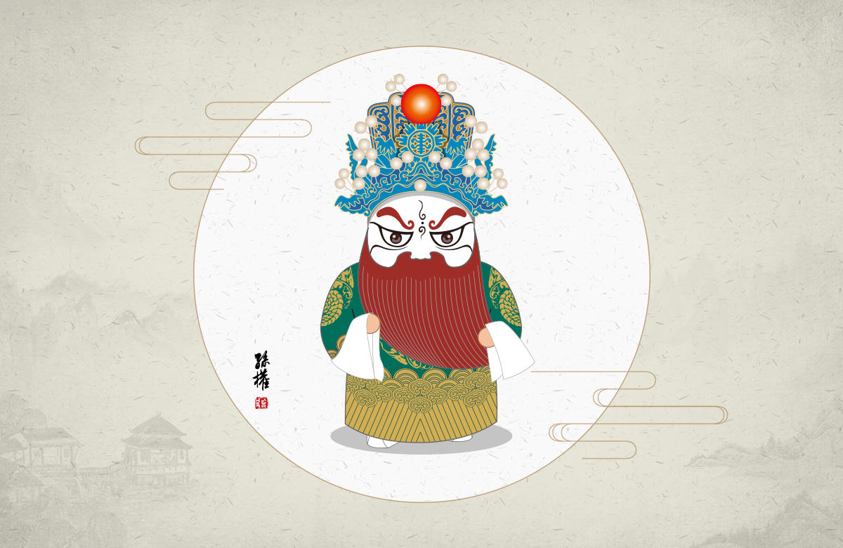 三国京剧卡通人物设计