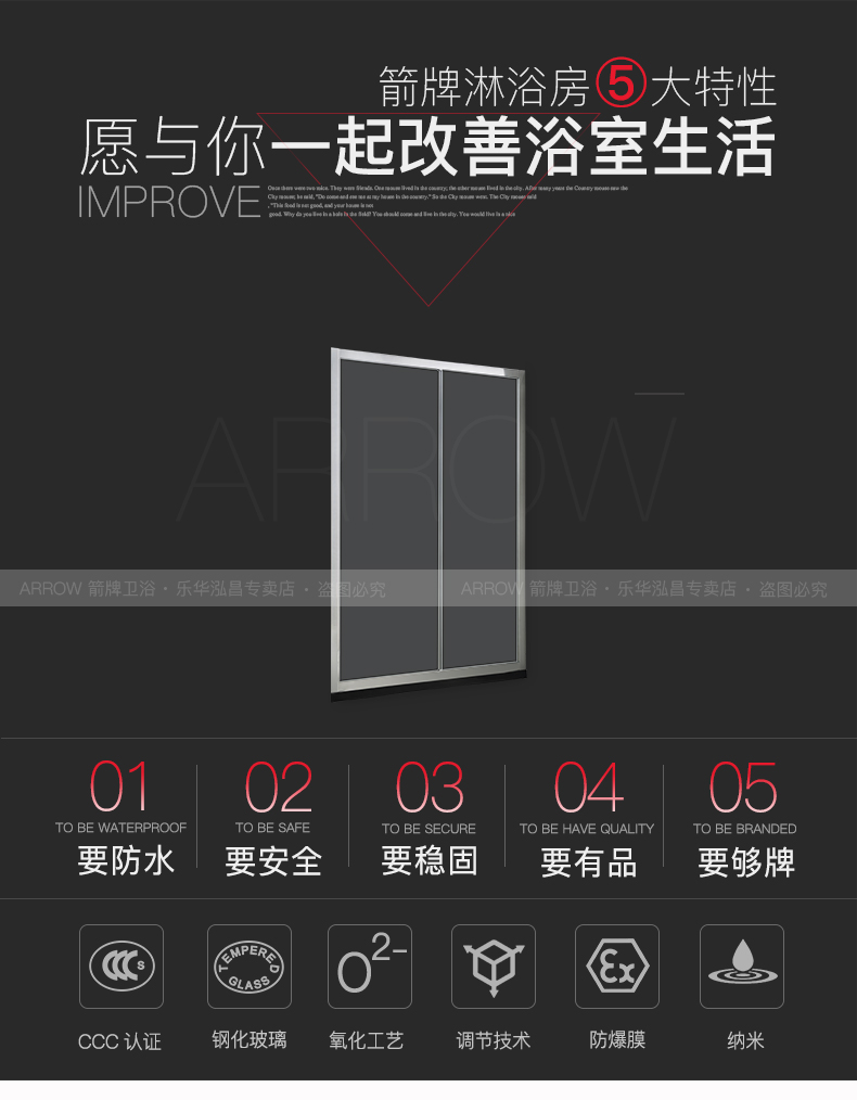 淋浴房三维视频制作简易浴室卫生间干湿分离玻璃门