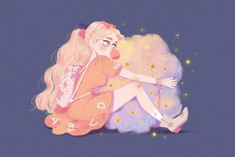 一组洒脱可爱的女孩插画灵感  - 18图