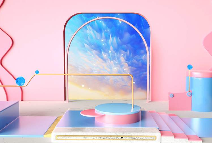 电商促销3D立体场景海报C4D