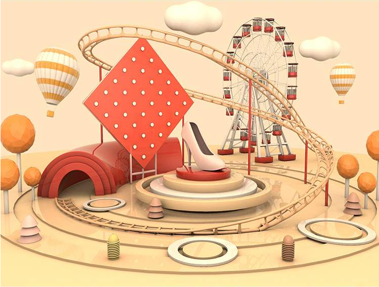 电商促销3D立体场景海报C4D