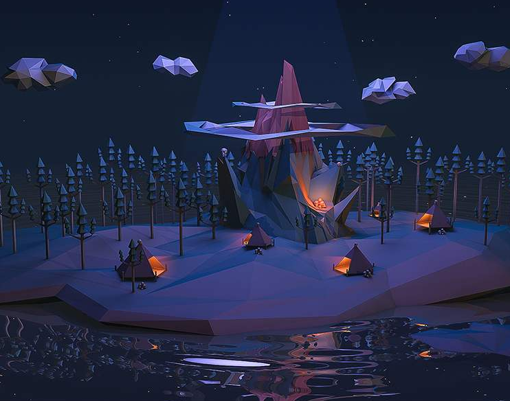 电商促销3D立体场景海报C4D