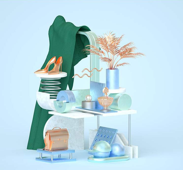 电商促销3D立体场景海报C4D