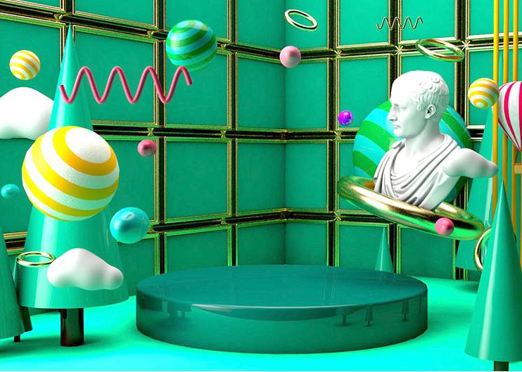 电商促销3D立体场景海报C4D