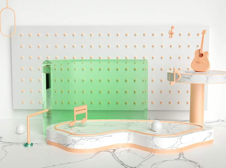 电商促销3D立体场景海报C4D