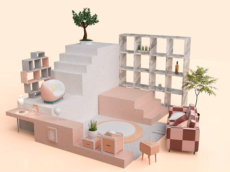 电商促销3D立体场景海报C4D
