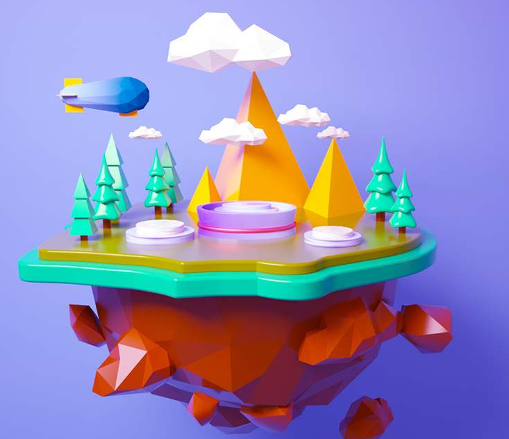 电商促销3D立体场景海报C4D