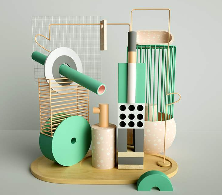 电商促销3D立体场景海报C4D