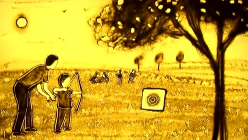 艾希荟 巴学园 幼儿园 沙画 宣传视频沙画